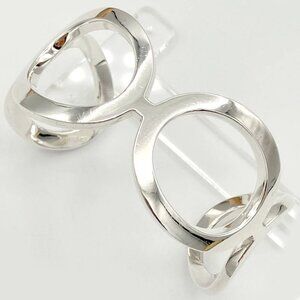 Tiffany & Co. Circle Link Cuff Bangle Bracelet 6.7" Silver 925 Auth D-b1133